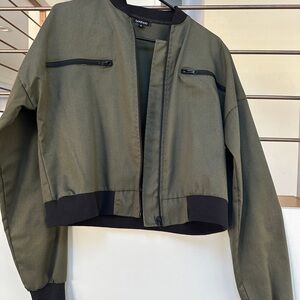 Boohoo Khaki Bomber Jacket for Women